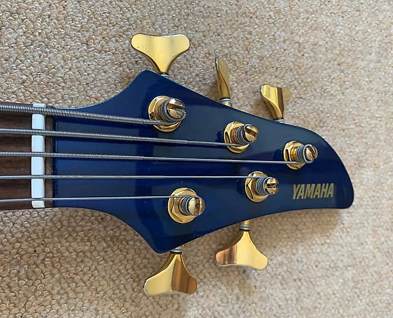 Yamaha RBX765A 5 string bass. Trans Blue with Simms LED'S - Rock Stock ...