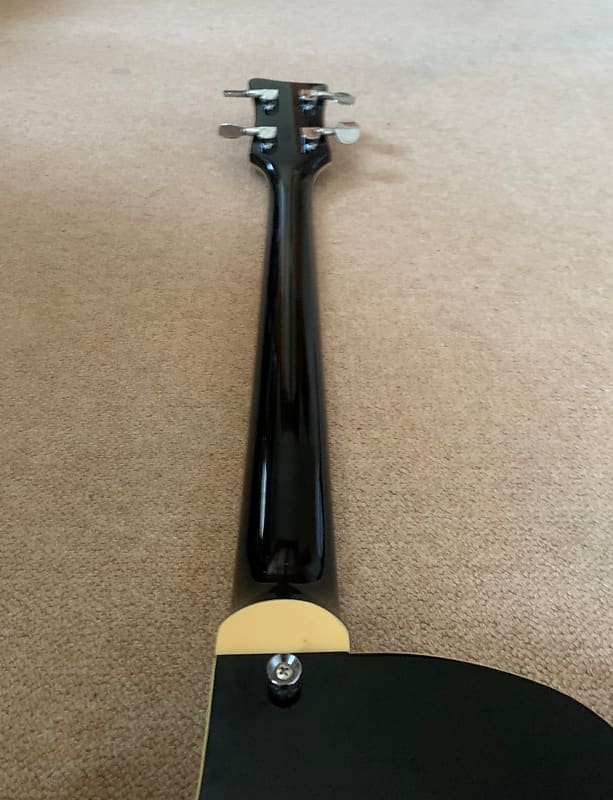 Italia Torino Semi-Hollow Body Bass Guitar, Black - Image 11