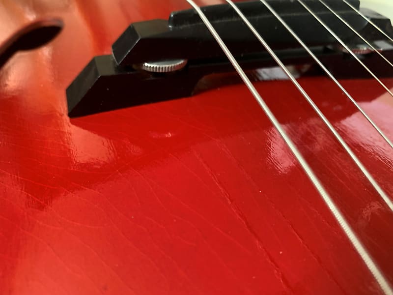 Rosetti Lucky 7 Semi-Hollow Body Electric Guitar Early 1960's Red Burst - Image 8