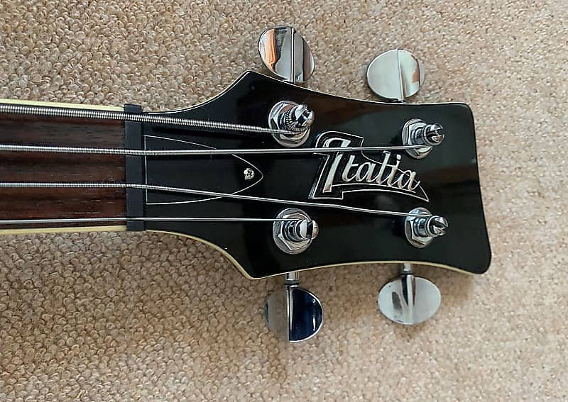Italia Torino Semi-Hollow Body Bass Guitar, Black - Image 20