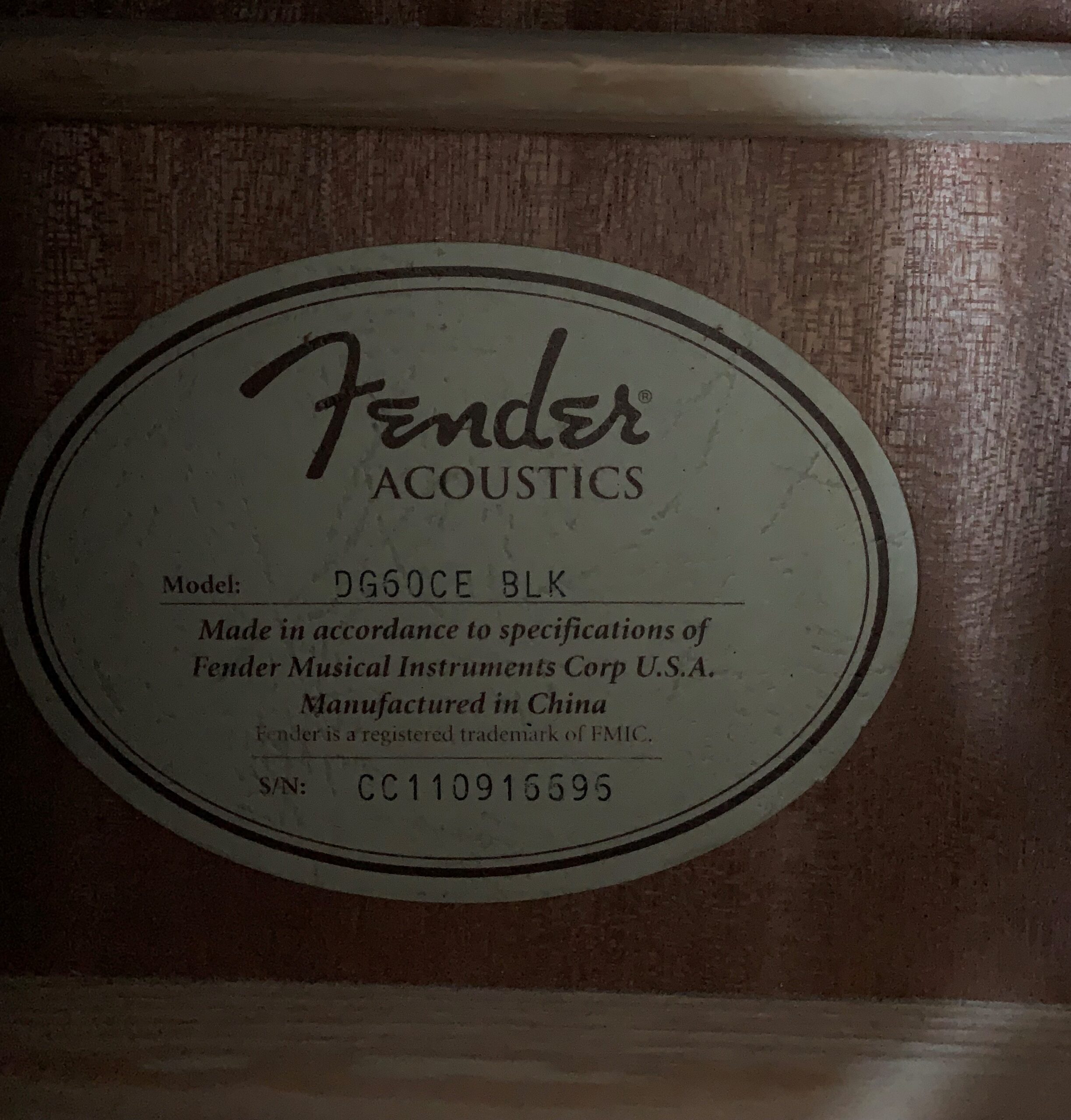 Fender CD-60SCE Dreadnought Electro Acoustic, Black - Image 4