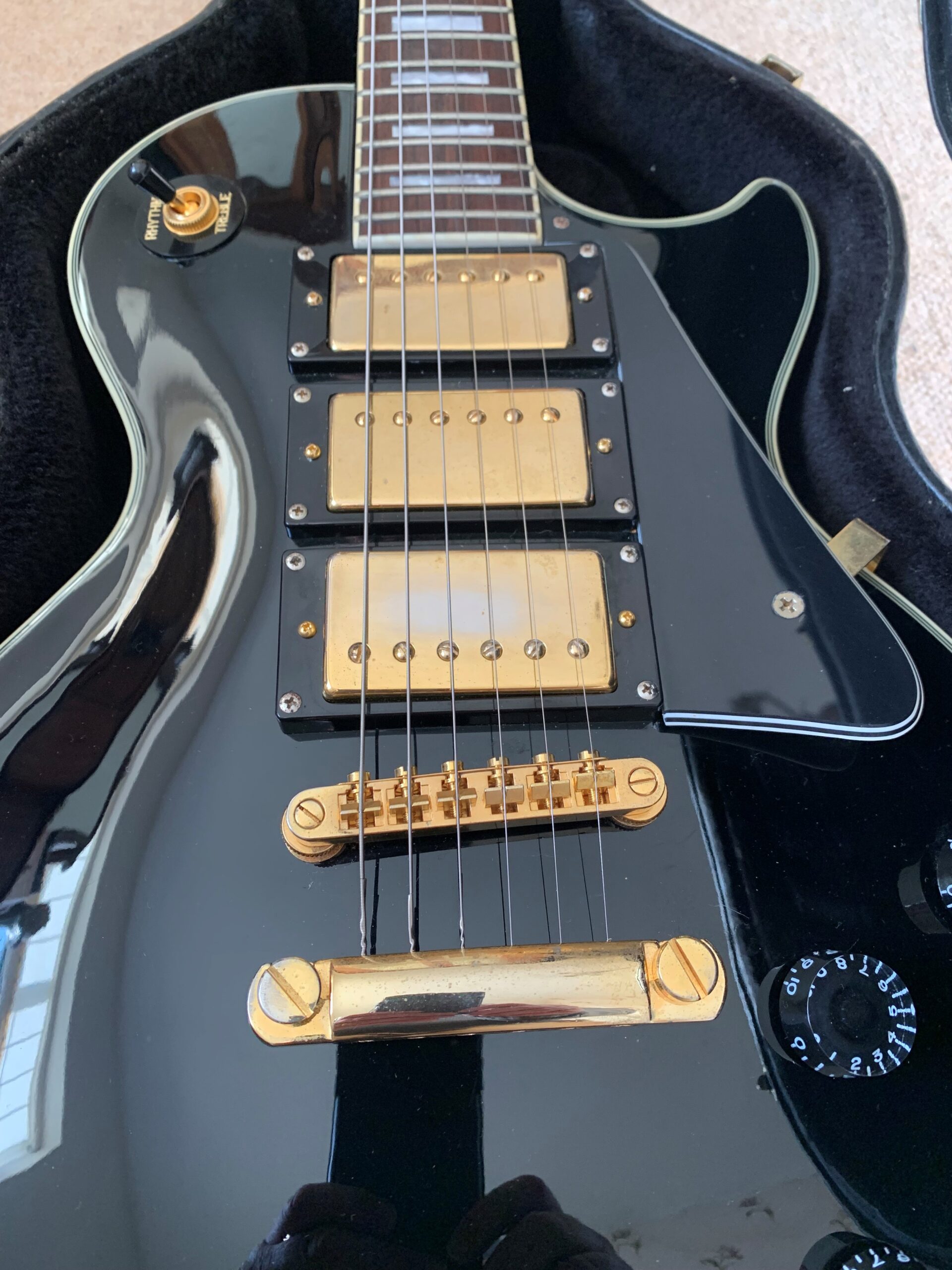 ギター Epiphone Les Paul Black Beauty 3PU Epiphone Les Paul Custom Black Beauty (3-Pickup), Ebony