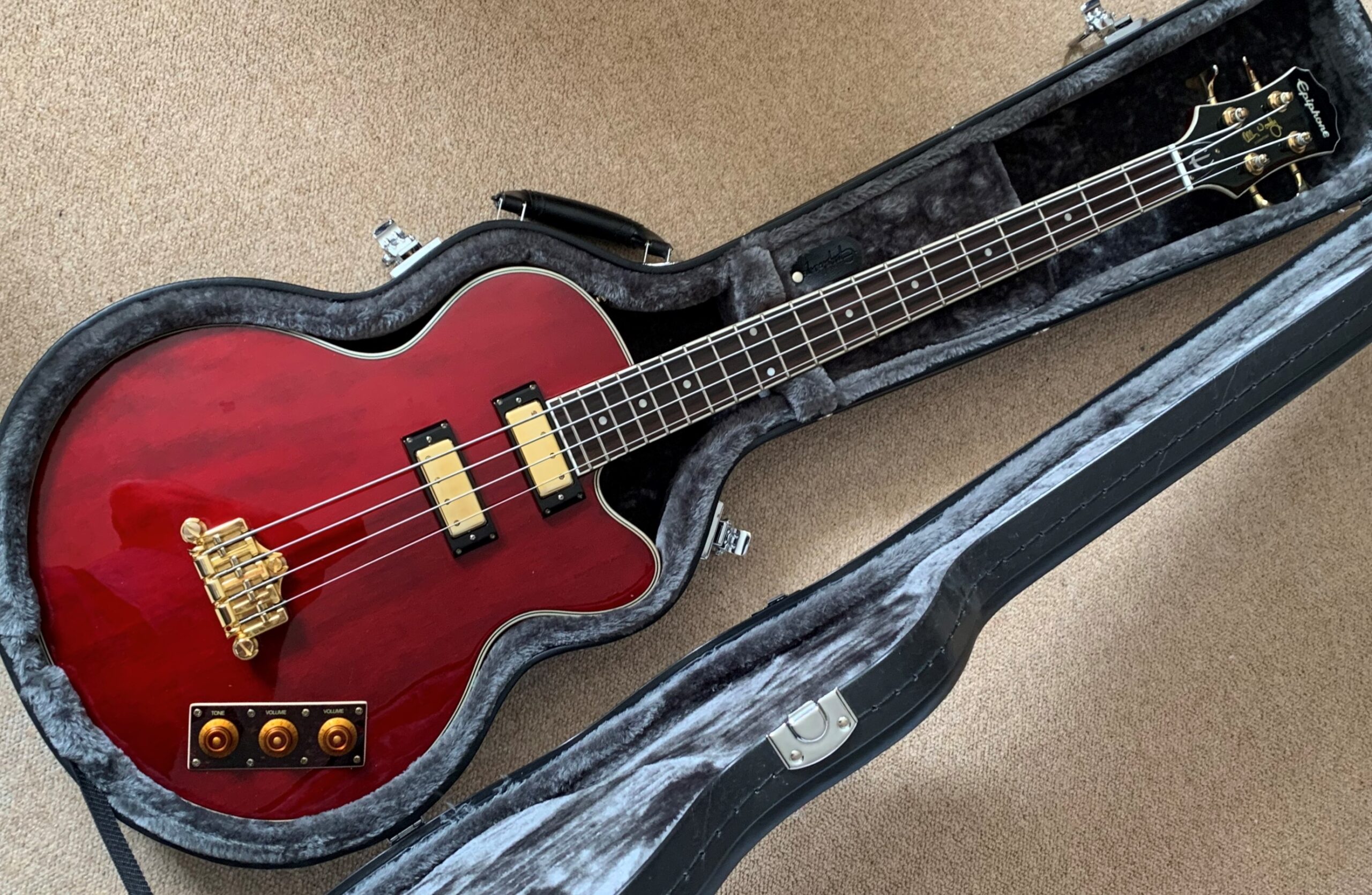 Epiphone Custom Shop Allen Woody Rumblekat Bass, Wine Red - Rock