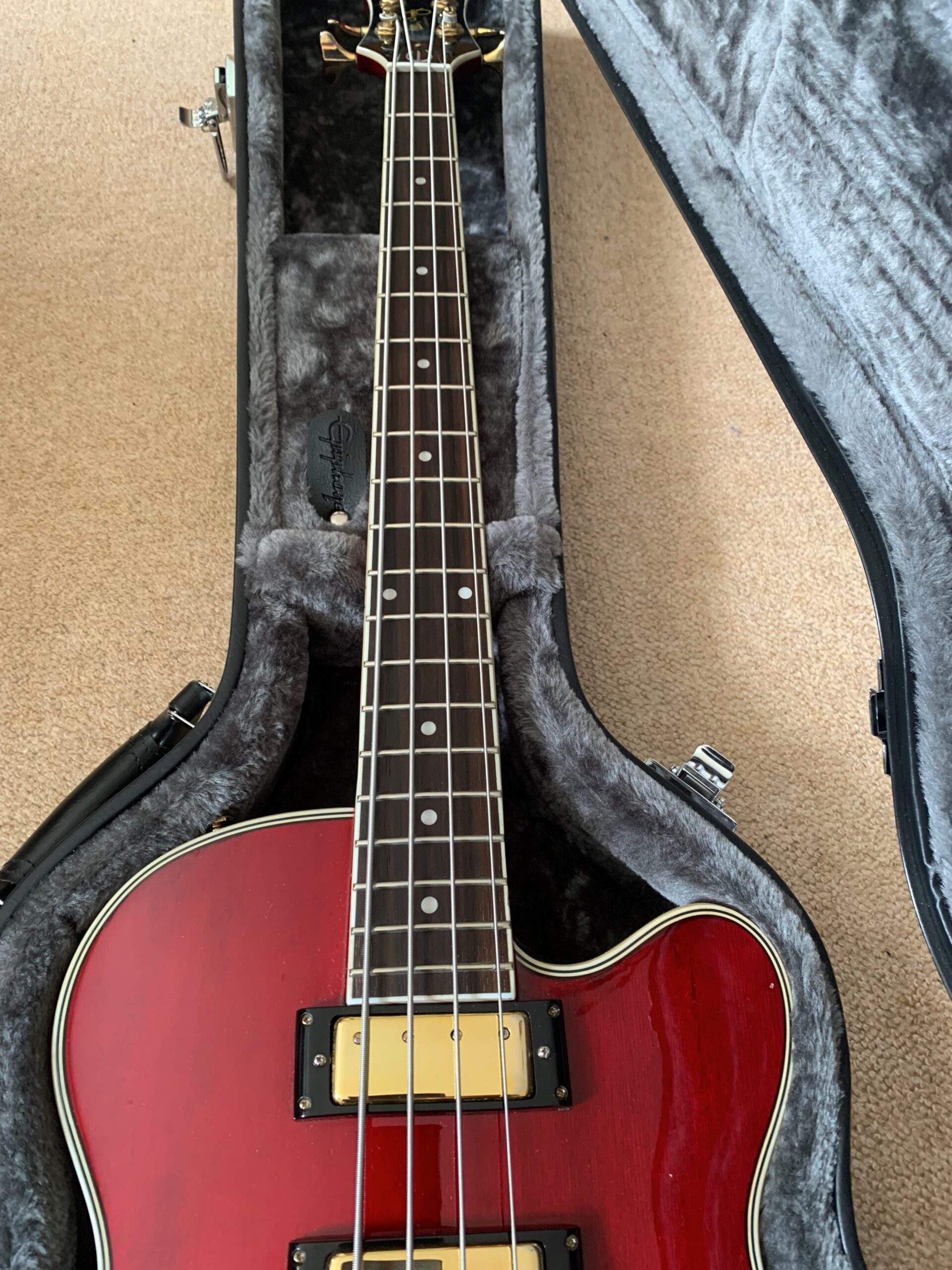 Epiphone Custom Shop Allen Woody Rumblekat Bass, Wine Red - Image 5