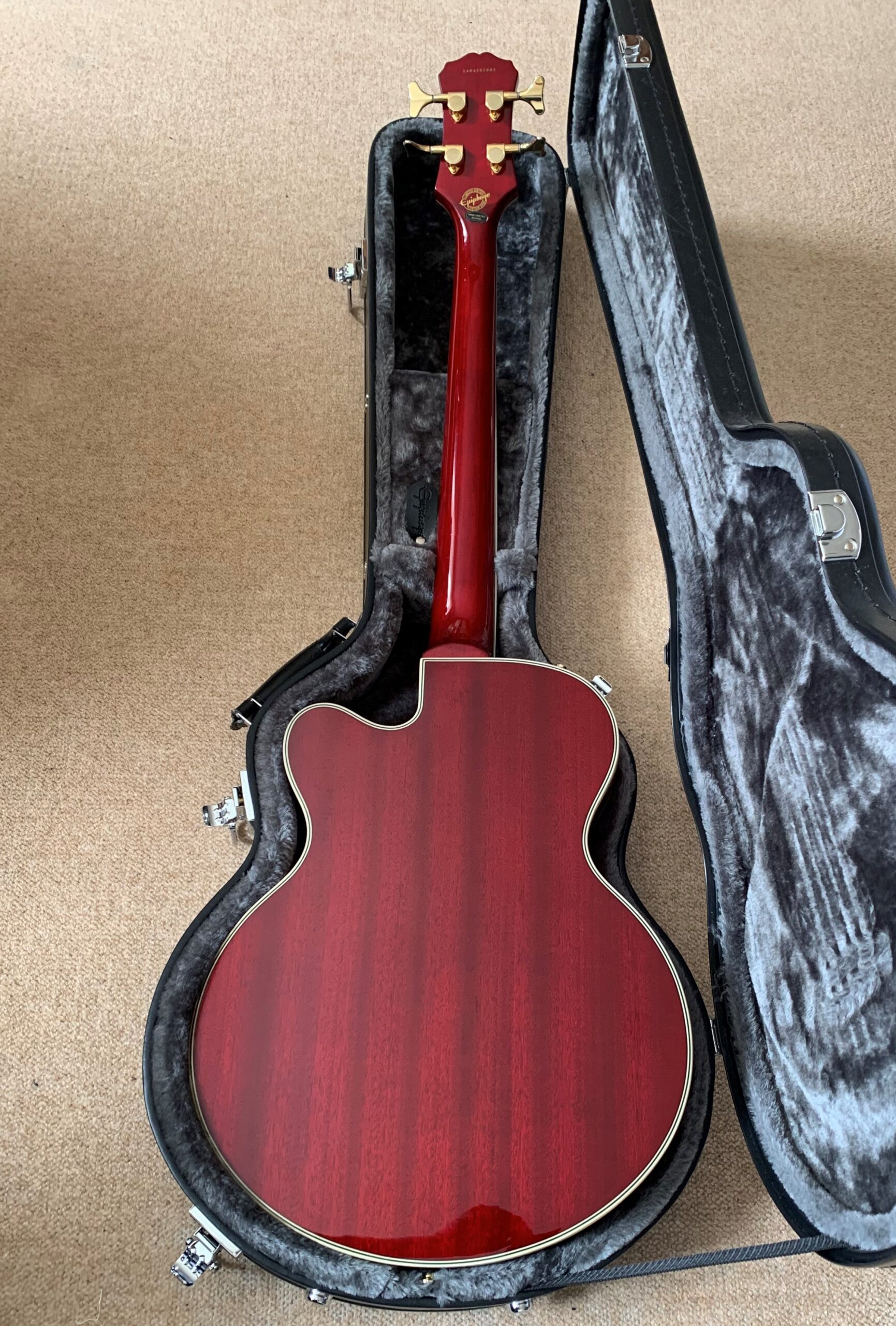 Epiphone Custom Shop Allen Woody Rumblekat Bass, Wine Red - Image 11