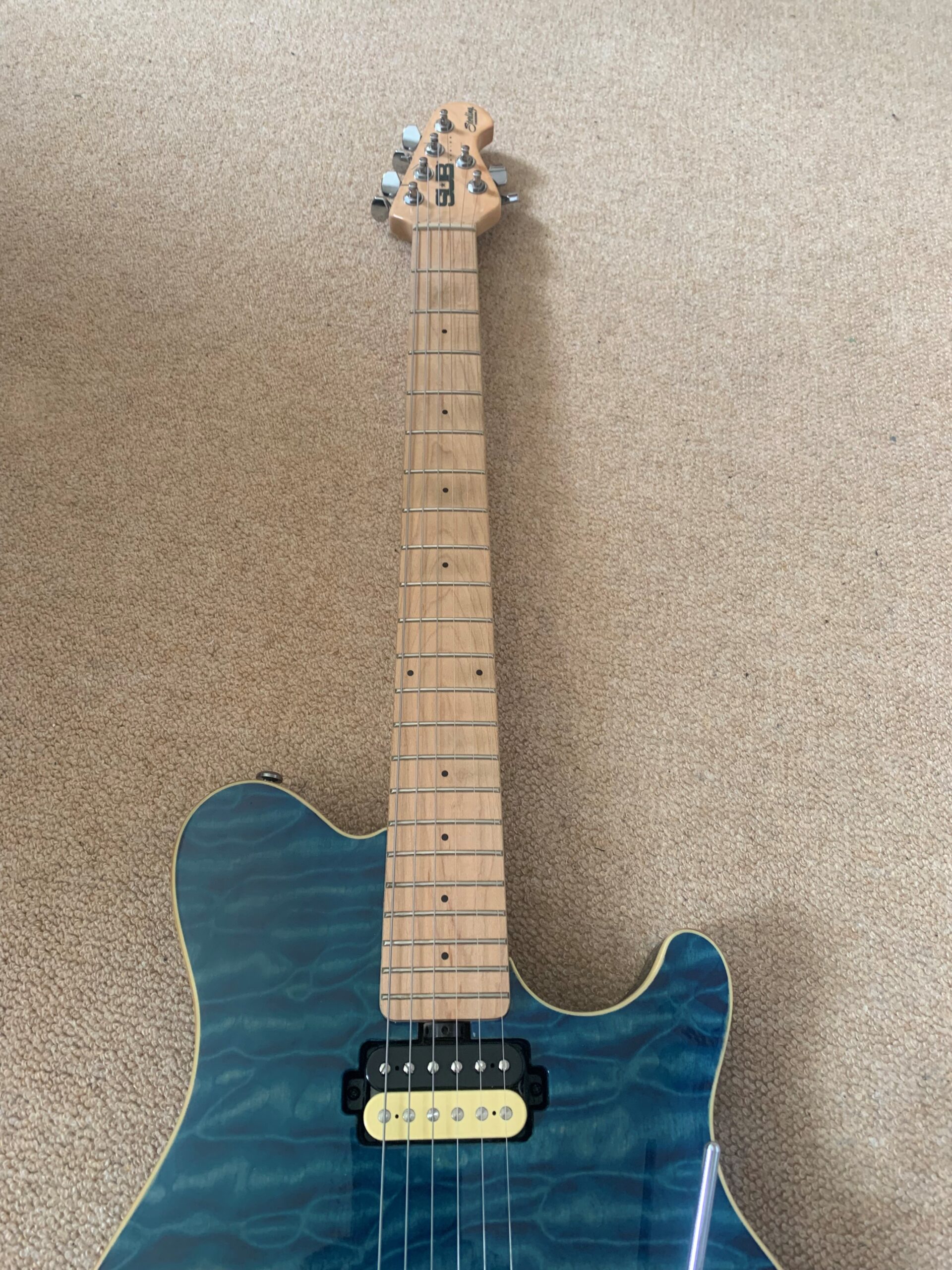Sterling by Music Man AX3FM Axis Flame Maple Sub, Neptune Blue
