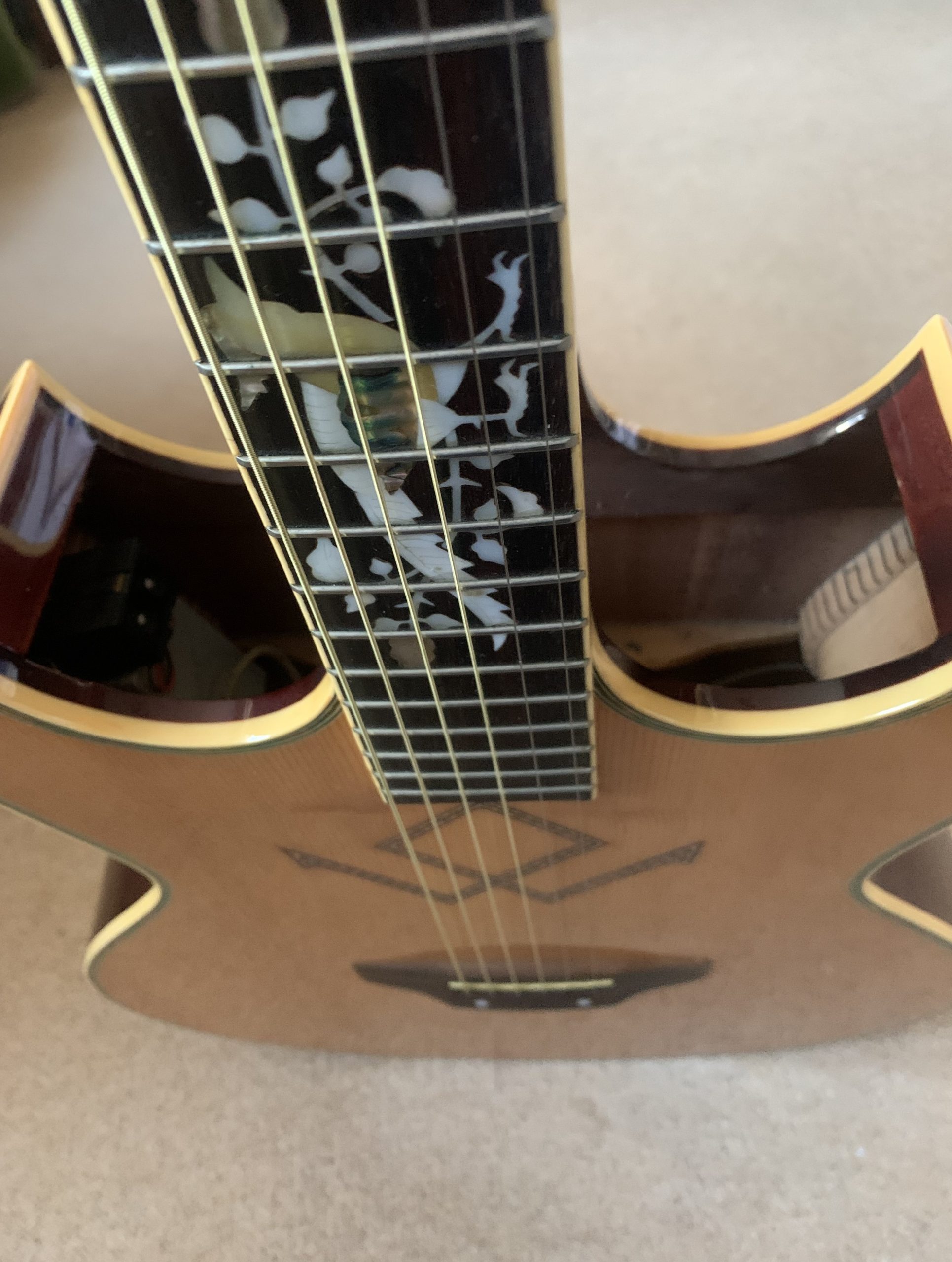 Shelby Electro Acoustic Guitar Hidden Sound Holes Circa 1960s USA - Image 16