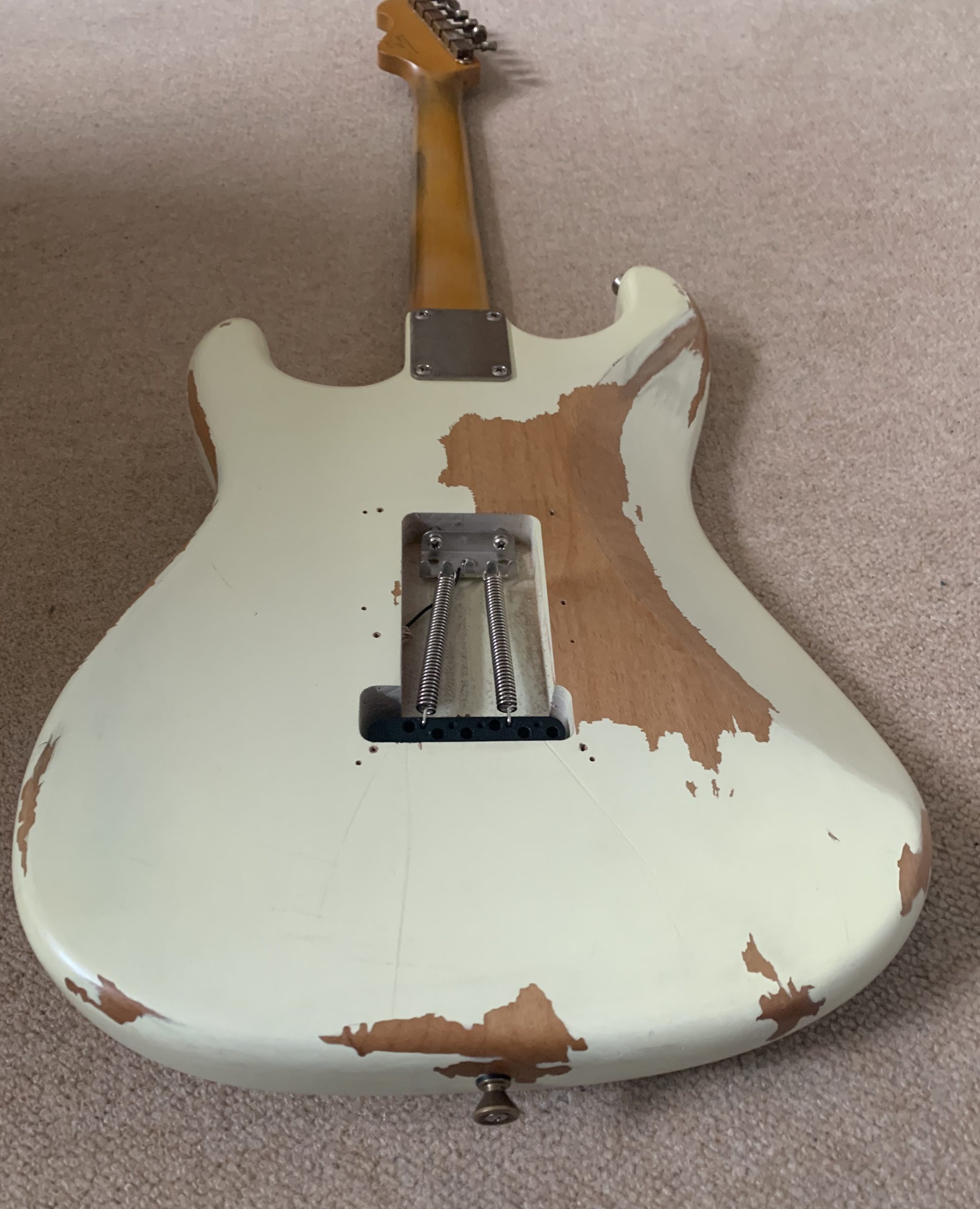 Vintage V6 Thomas Blug Signature Electric Guitar ~ Distressed Vintage White - Image 8