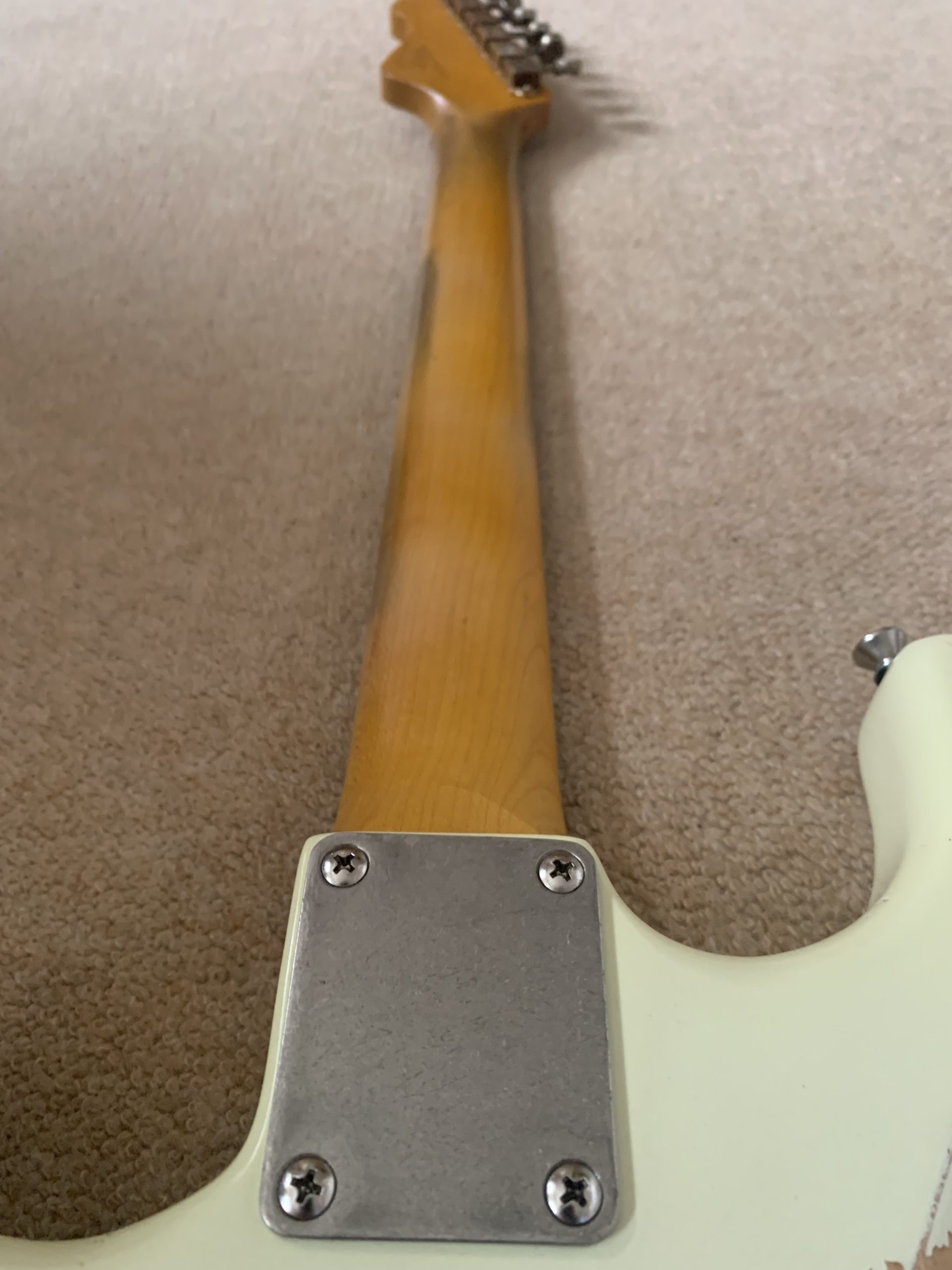 Vintage V6 Thomas Blug Signature Electric Guitar ~ Distressed Vintage White - Image 9