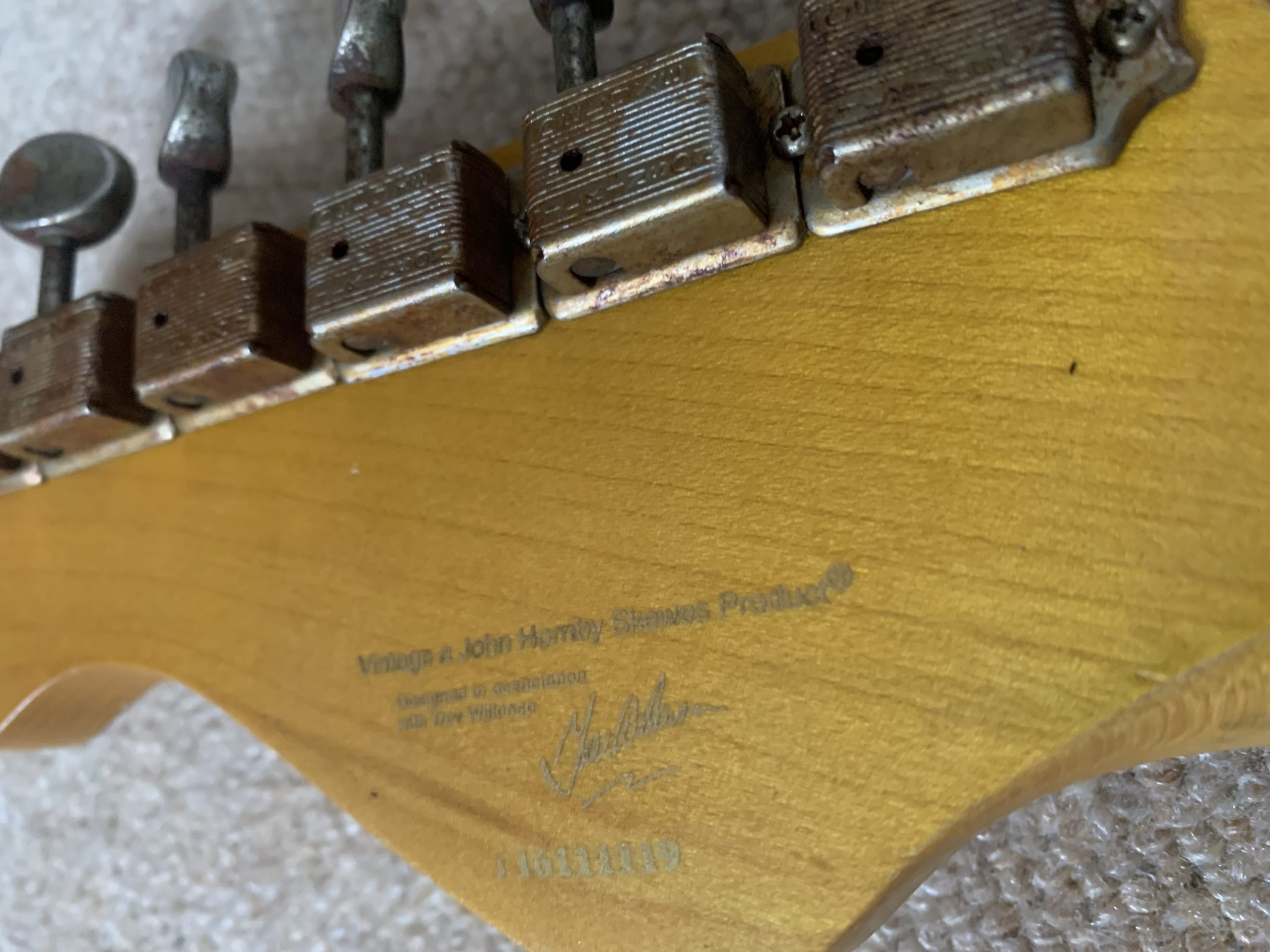 Vintage V6 Thomas Blug Signature Electric Guitar ~ Distressed Vintage White - Image 10