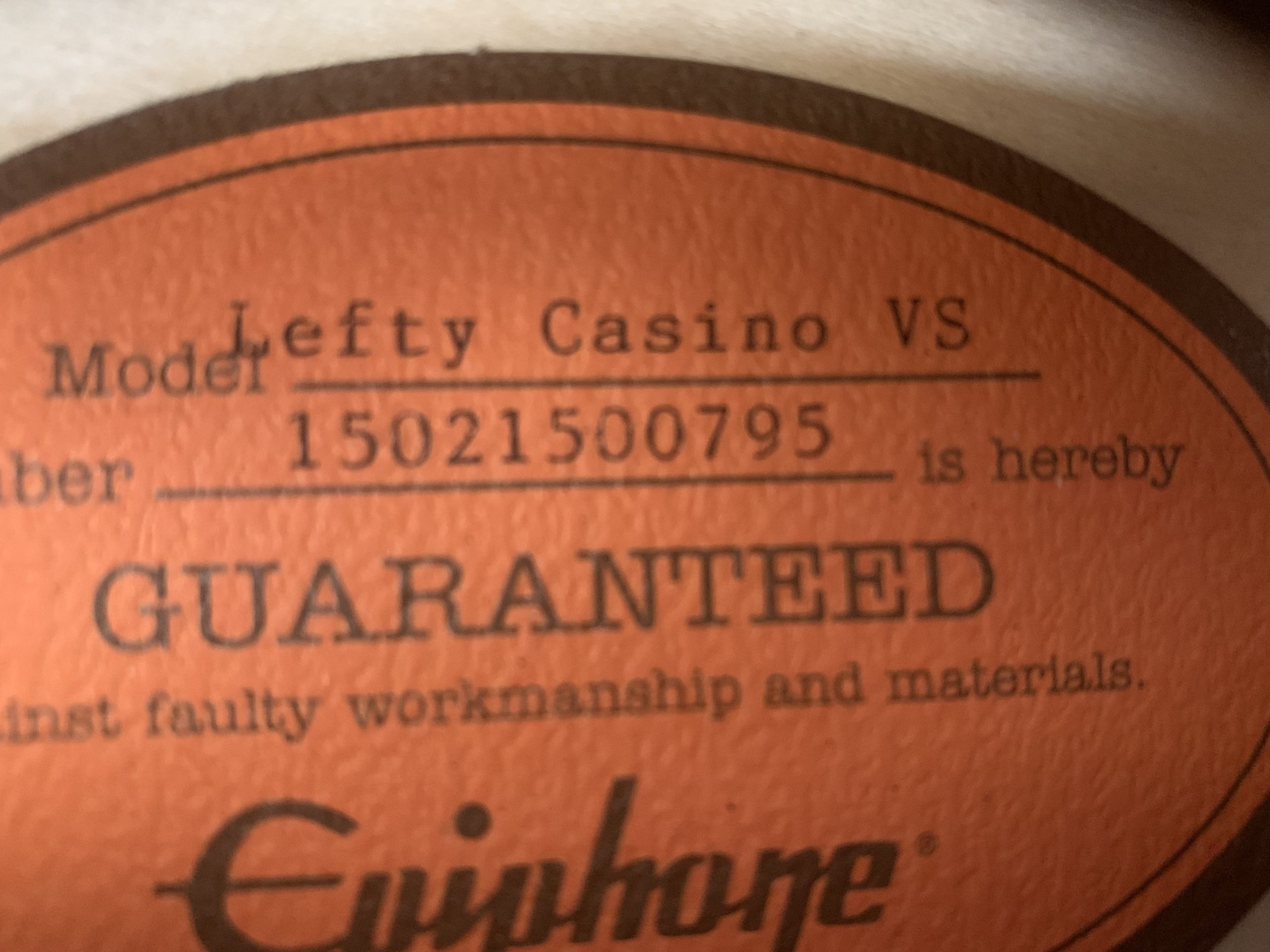 Epiphone Casino 2015 Left Handed - Image 9