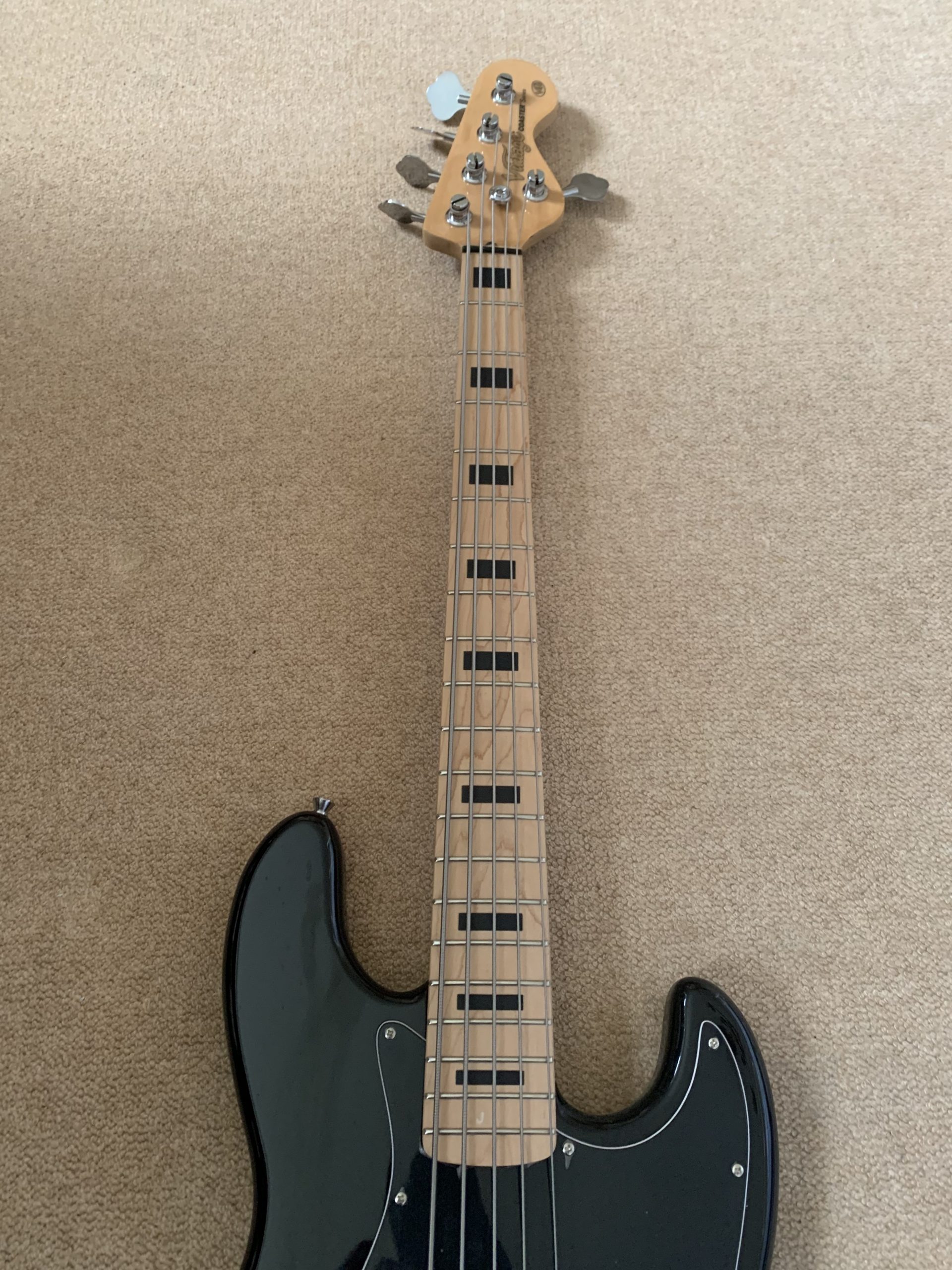 Vintage V495 Coaster Series 5 String Bass, Boulevard Black - Image 3