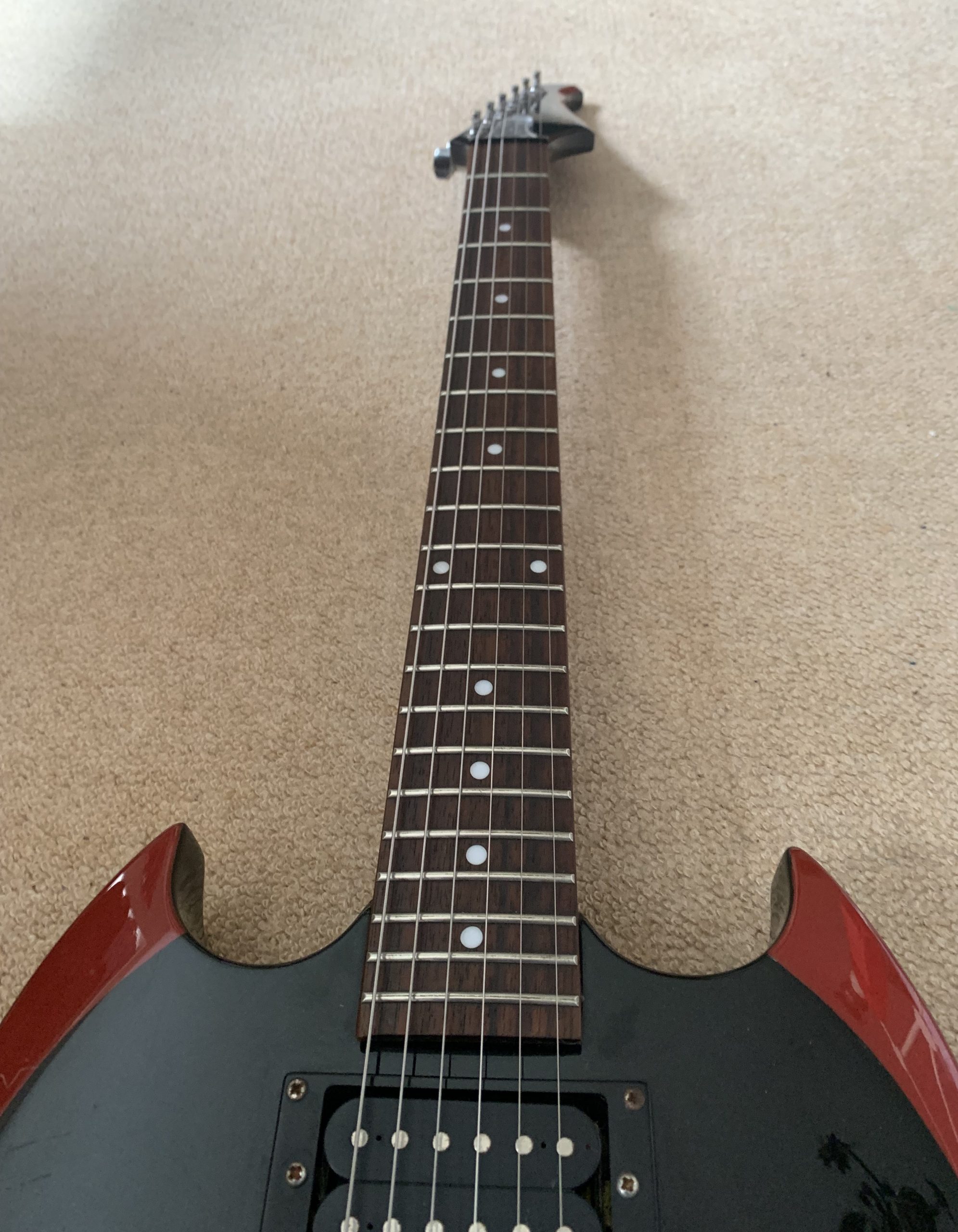 Silvertone PSAP1 Apocalypse KISS Paul Stanley Signature Electric Guitar in Liquid Sparkle Black - Image 3