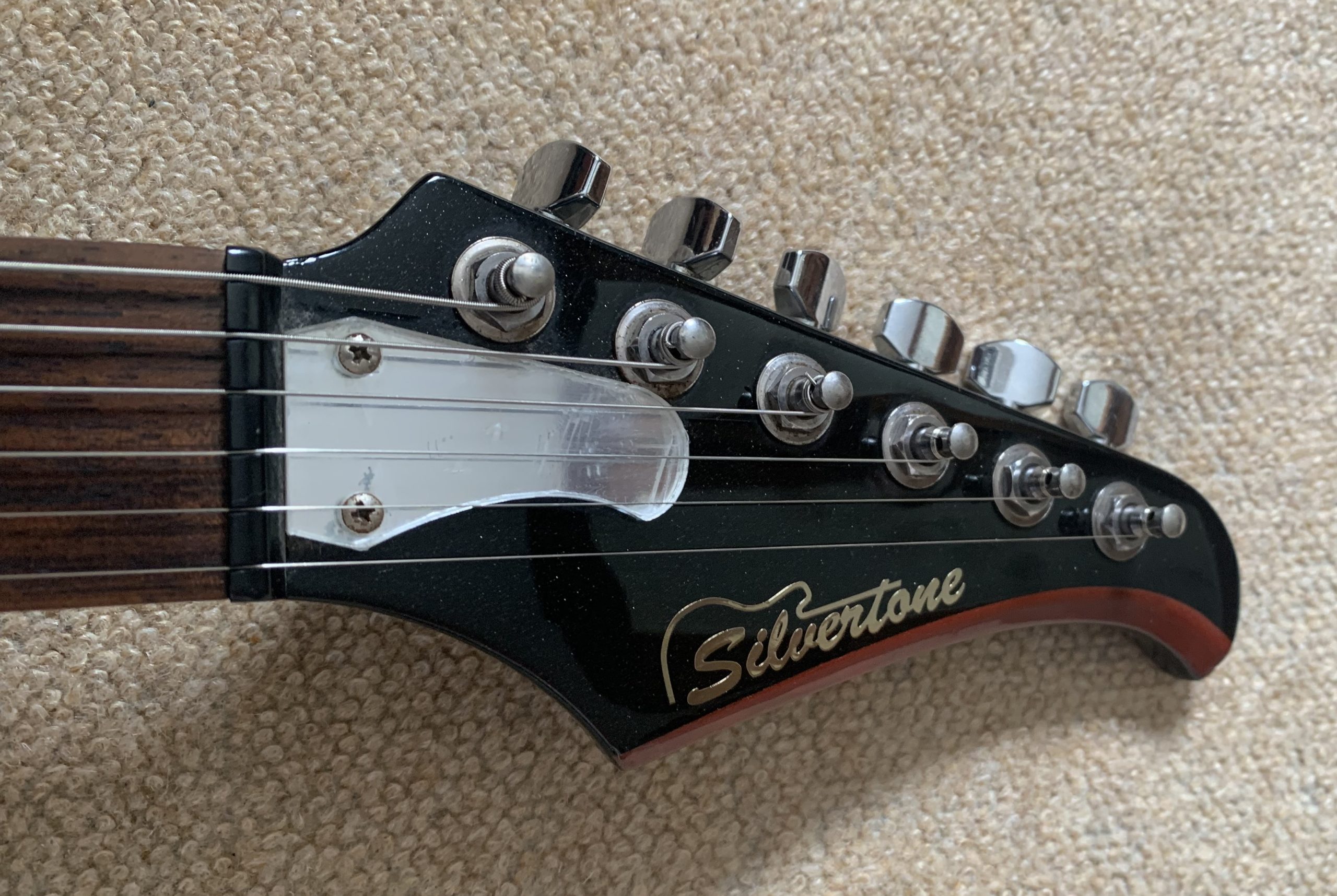 Silvertone PSAP1 Apocalypse KISS Paul Stanley Signature Electric Guitar in Liquid Sparkle Black - Image 4
