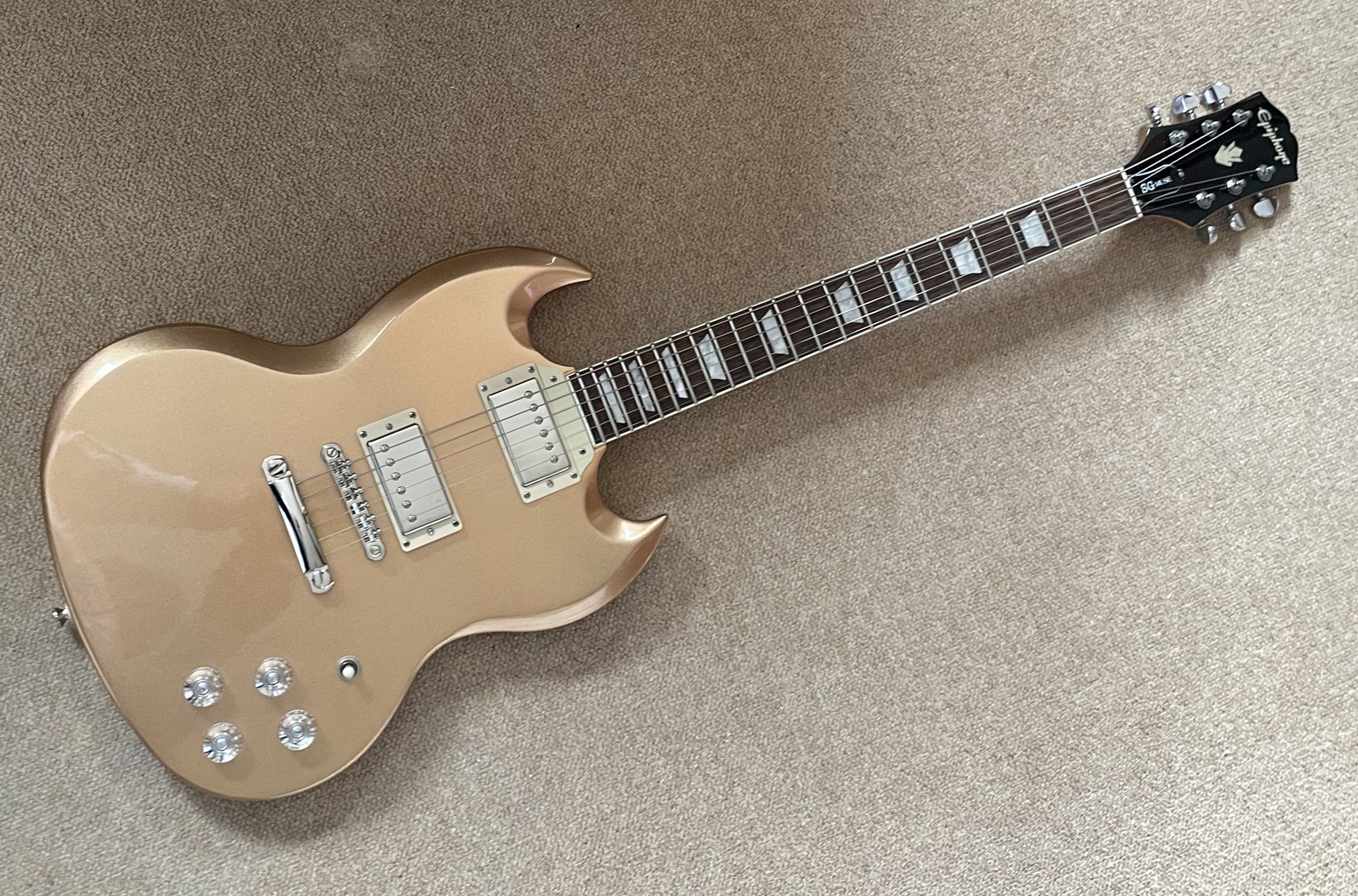 Epiphone SG Muse Electric Guitar, Smoked Almond Metallic(Gold)